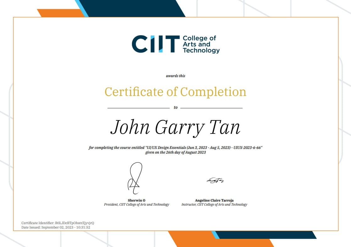 UX Design certificate — College of Arts and Technology