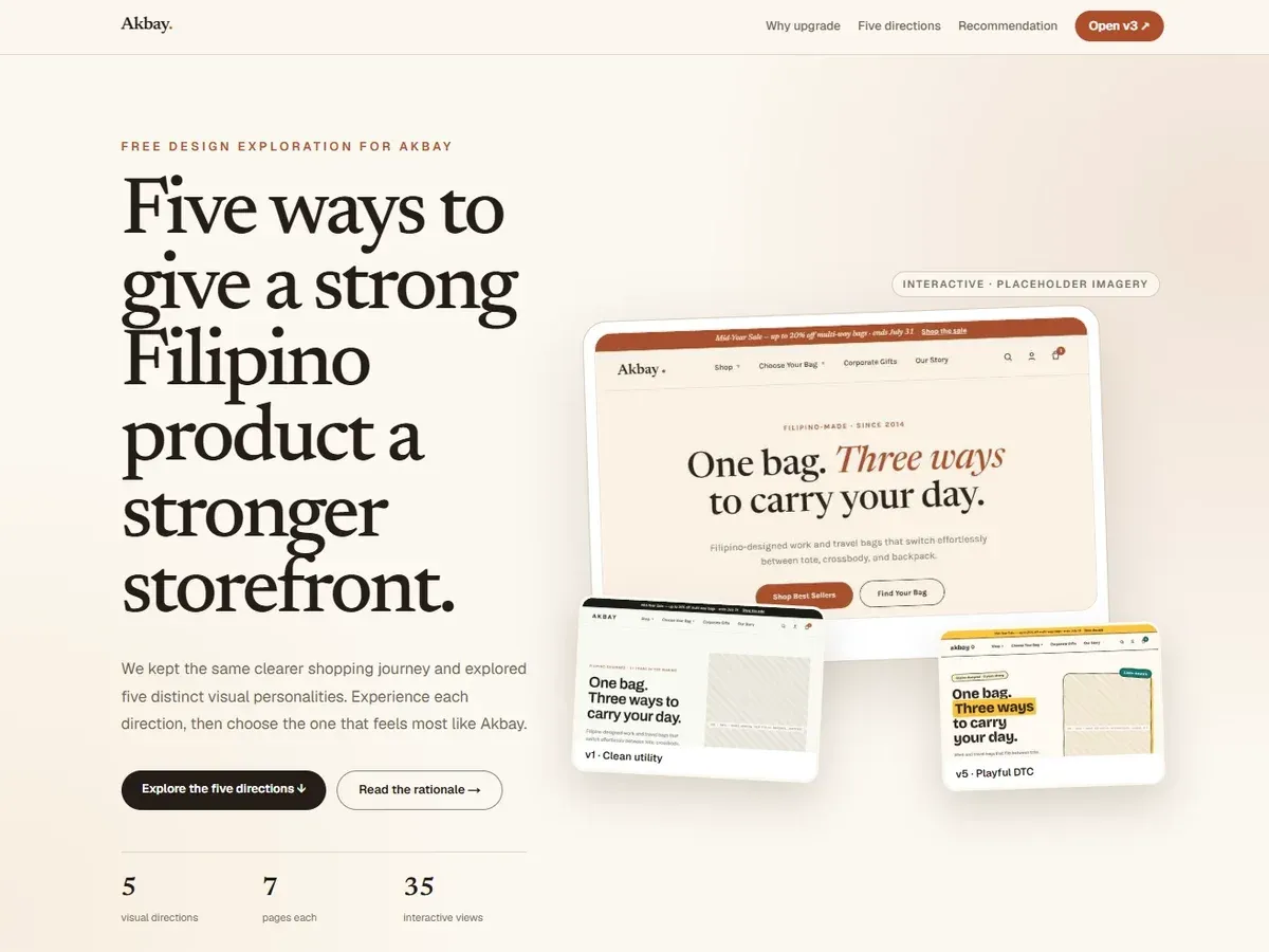 Akbay Showcase — redesign gallery screenshot