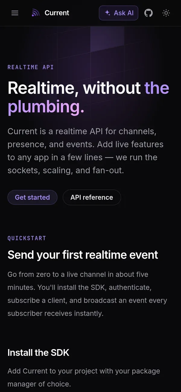 Current — mobile screenshot