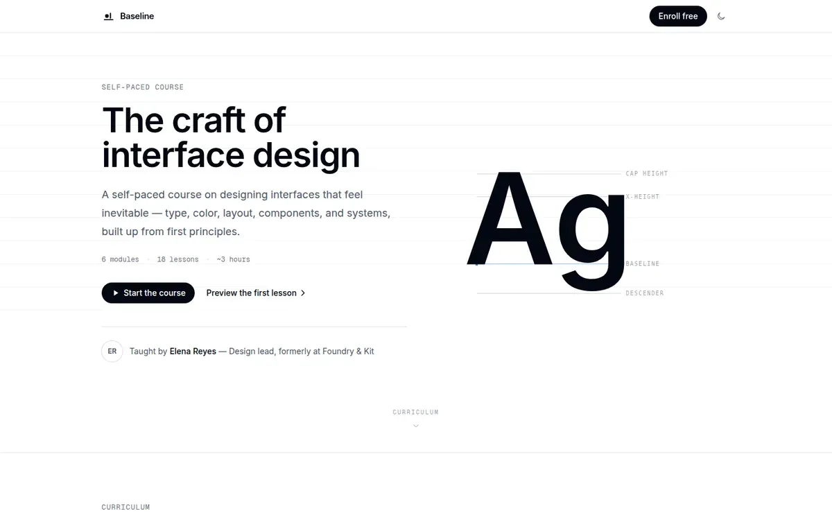 Baseline — desktop screenshot