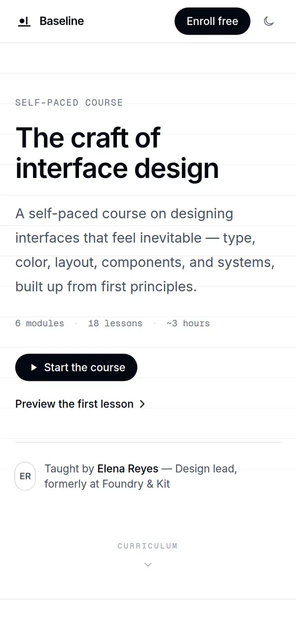 Baseline — mobile screenshot