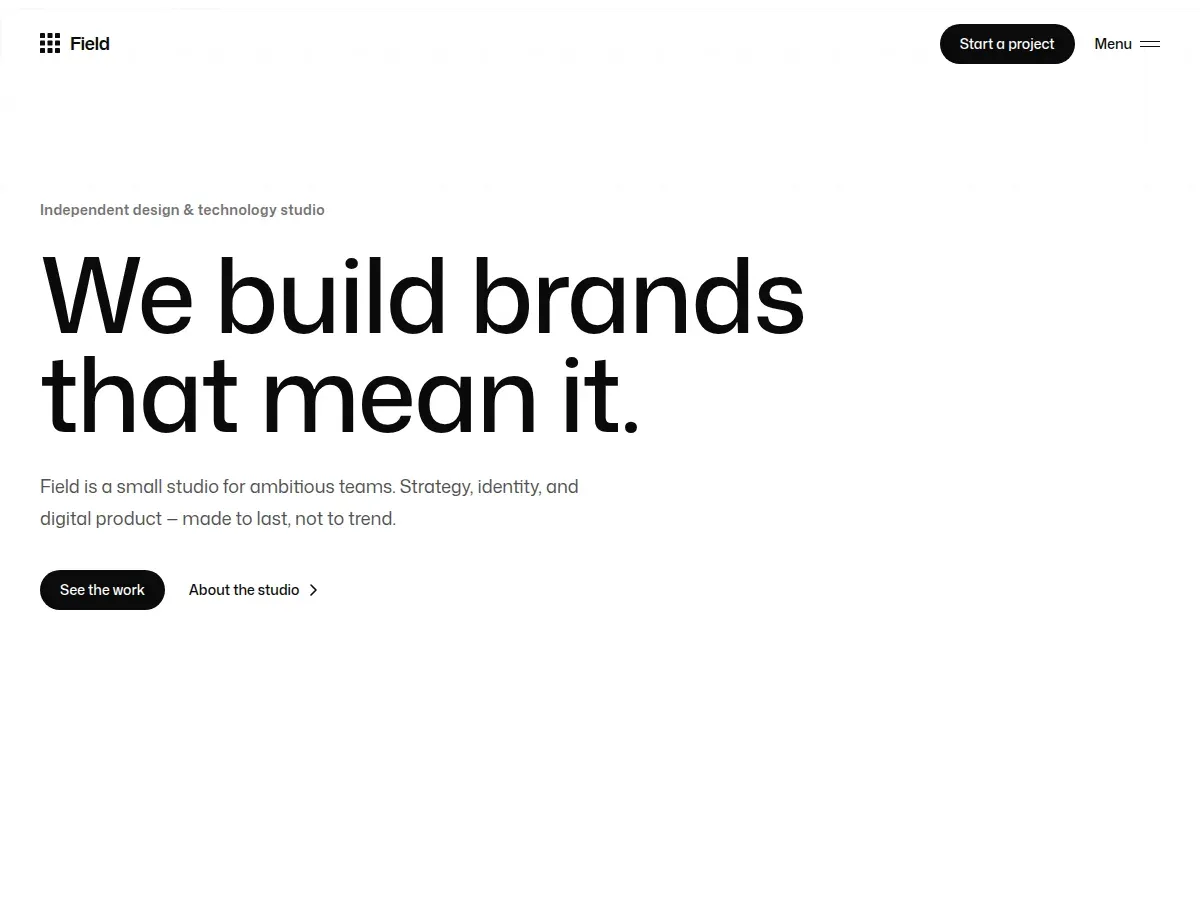 Field — design & technology studio site