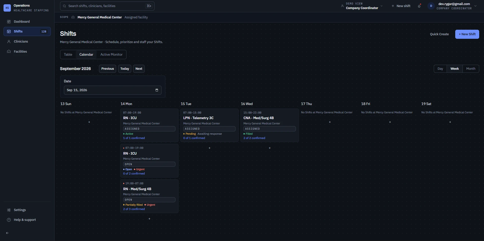 Healthcare Staffing Demo — screenshot 2 of 3