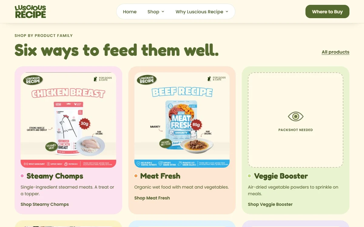 Luscious Recipe Website Concept — screenshot 1 of 3