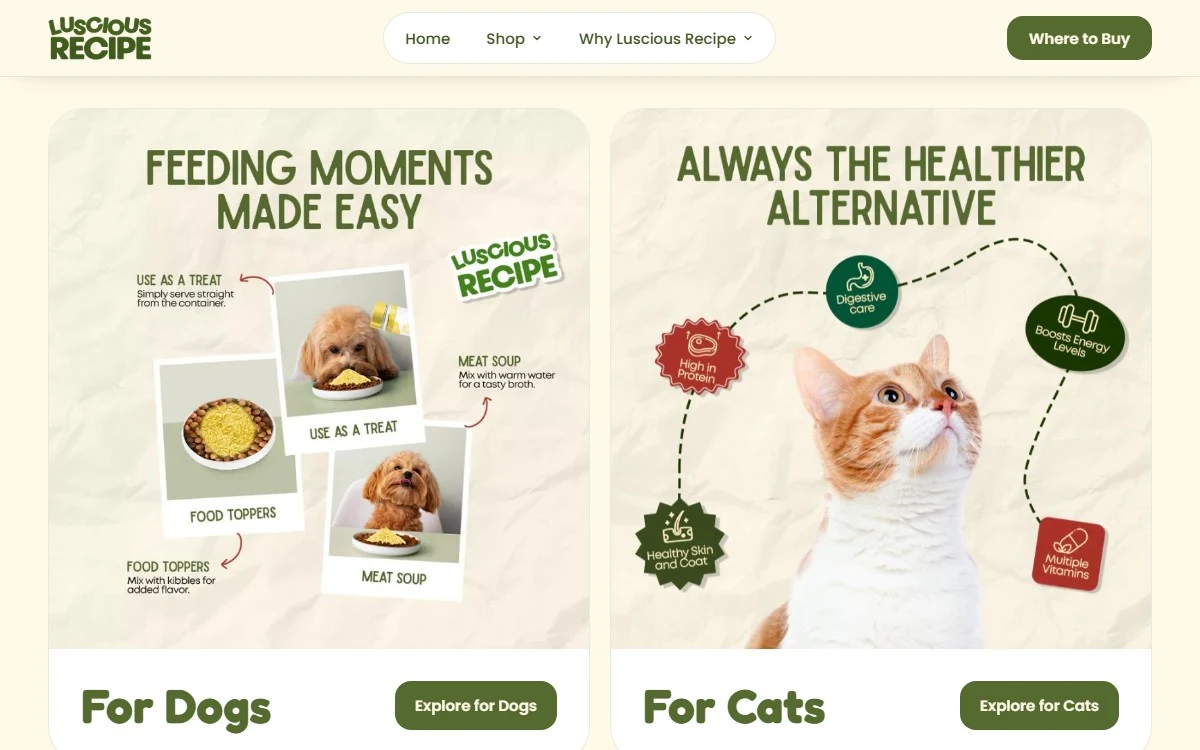 Luscious Recipe Website Concept — screenshot 3 of 3