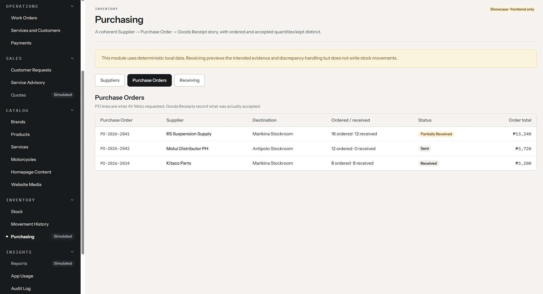 Motorcycle Internal App — screenshot 2 of 3