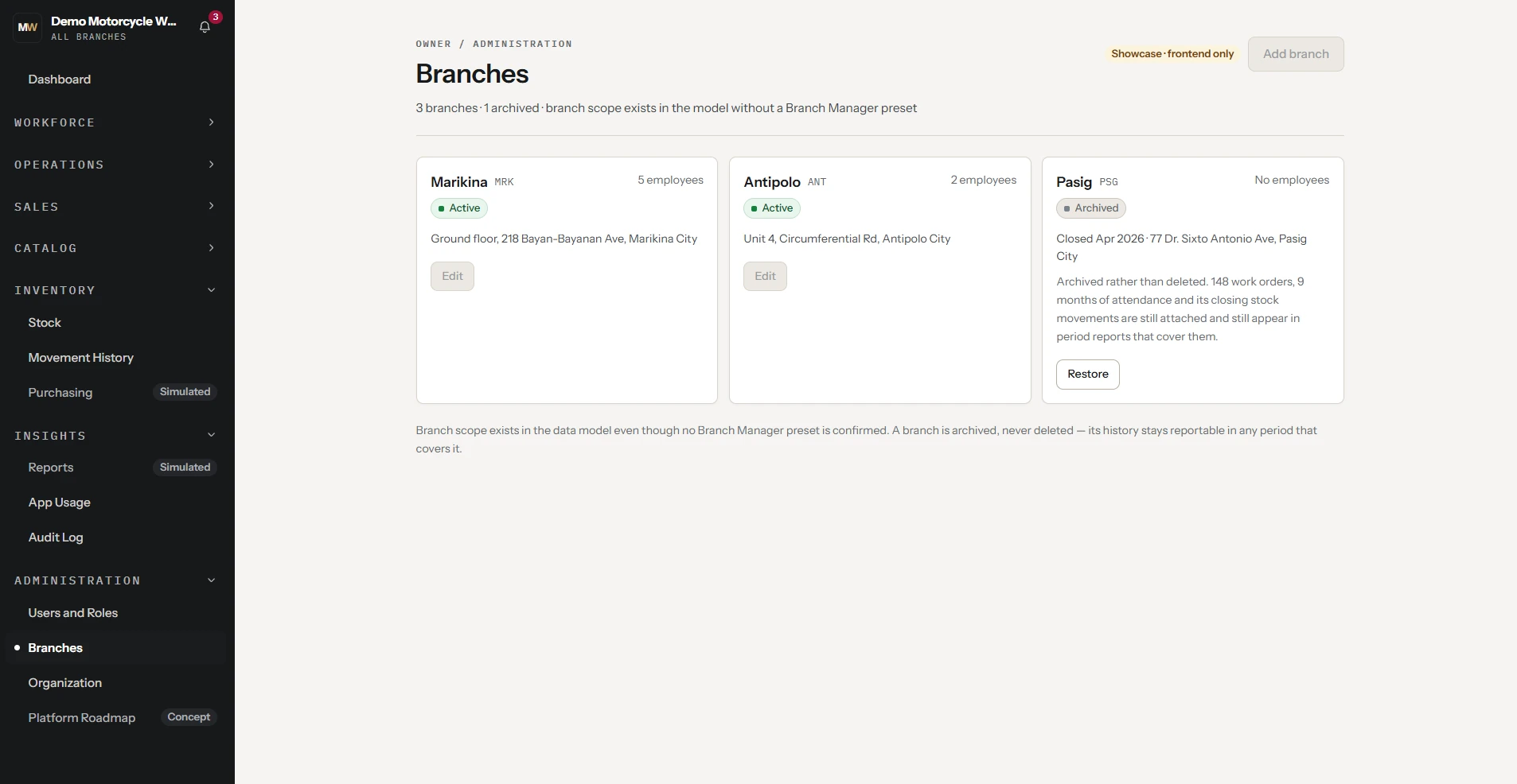 Motorcycle Internal App — screenshot 3 of 3