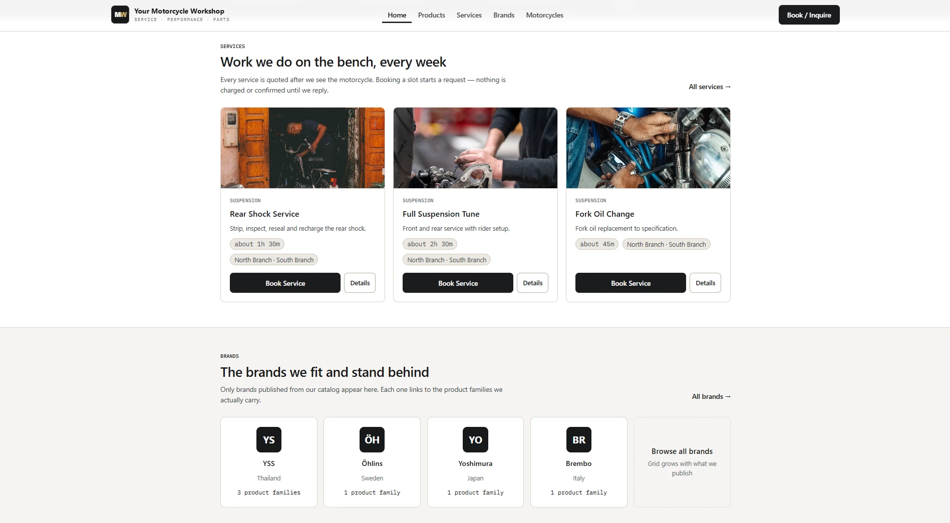 Motorcycle Public Website — screenshot 1 of 3
