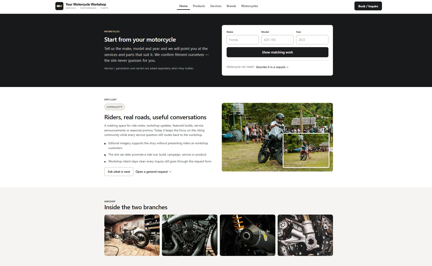 Motorcycle Public Website — screenshot 2 of 3