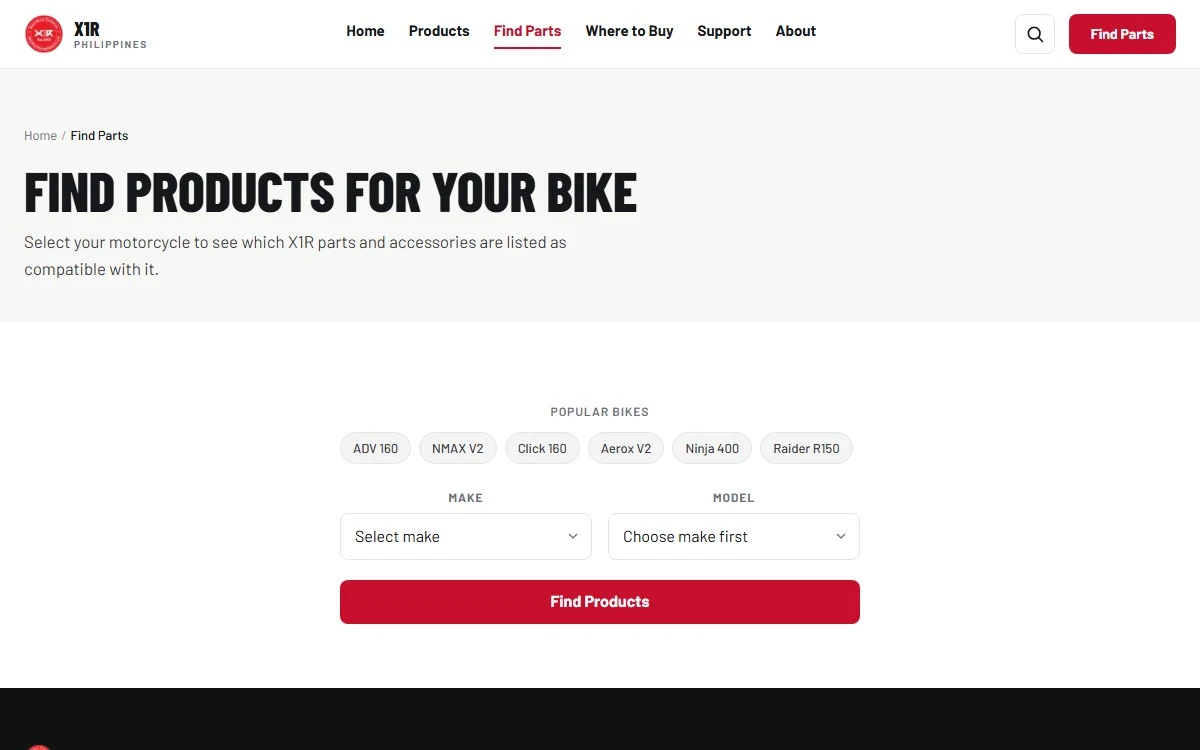 X1R Website Concept — screenshot 2 of 3